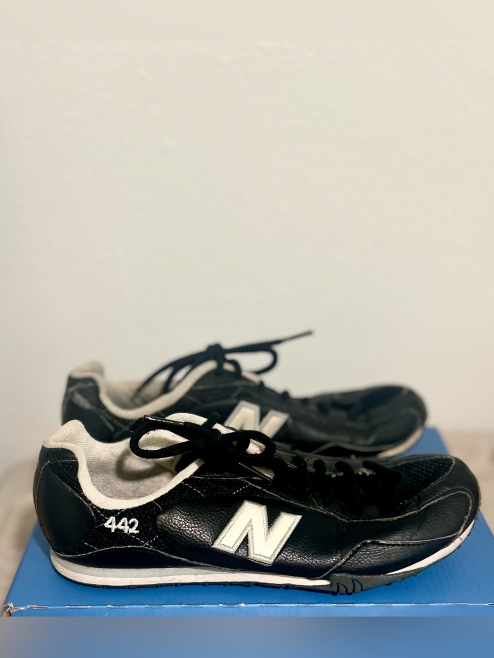 Vintage New Balance 442 Black Low Top Lace-Up Argyle Athletic Sneaker 8 CW442BS - Picture 3 of 8